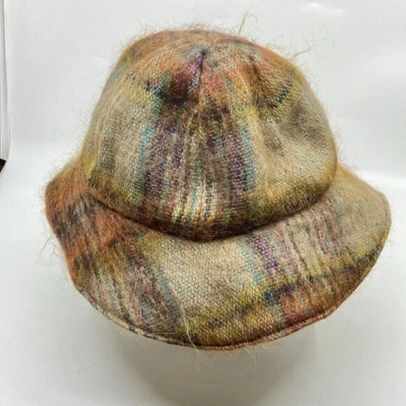 Vintage Rannoch Designs Mohair  Wool Neutral Plaid Hat - Picture 9 of 10